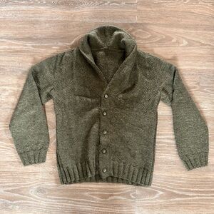 Men’s Brown Shawl Collar Button Cardigan Sweater